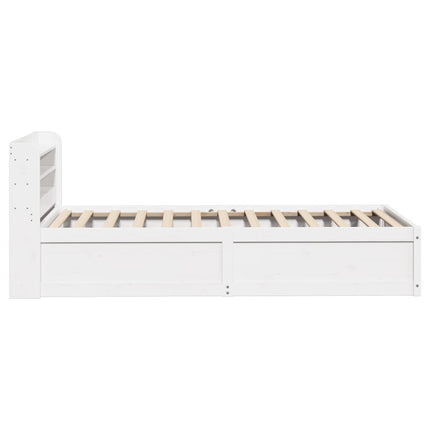 sengeramme med sengegavl 75x190 cm massivt fyrretræ hvid