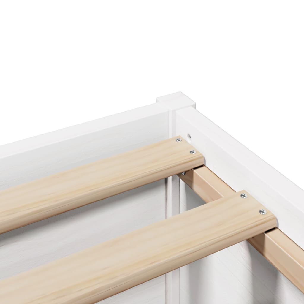 sengeramme med sengegavl 75x190 cm massivt fyrretræ hvid