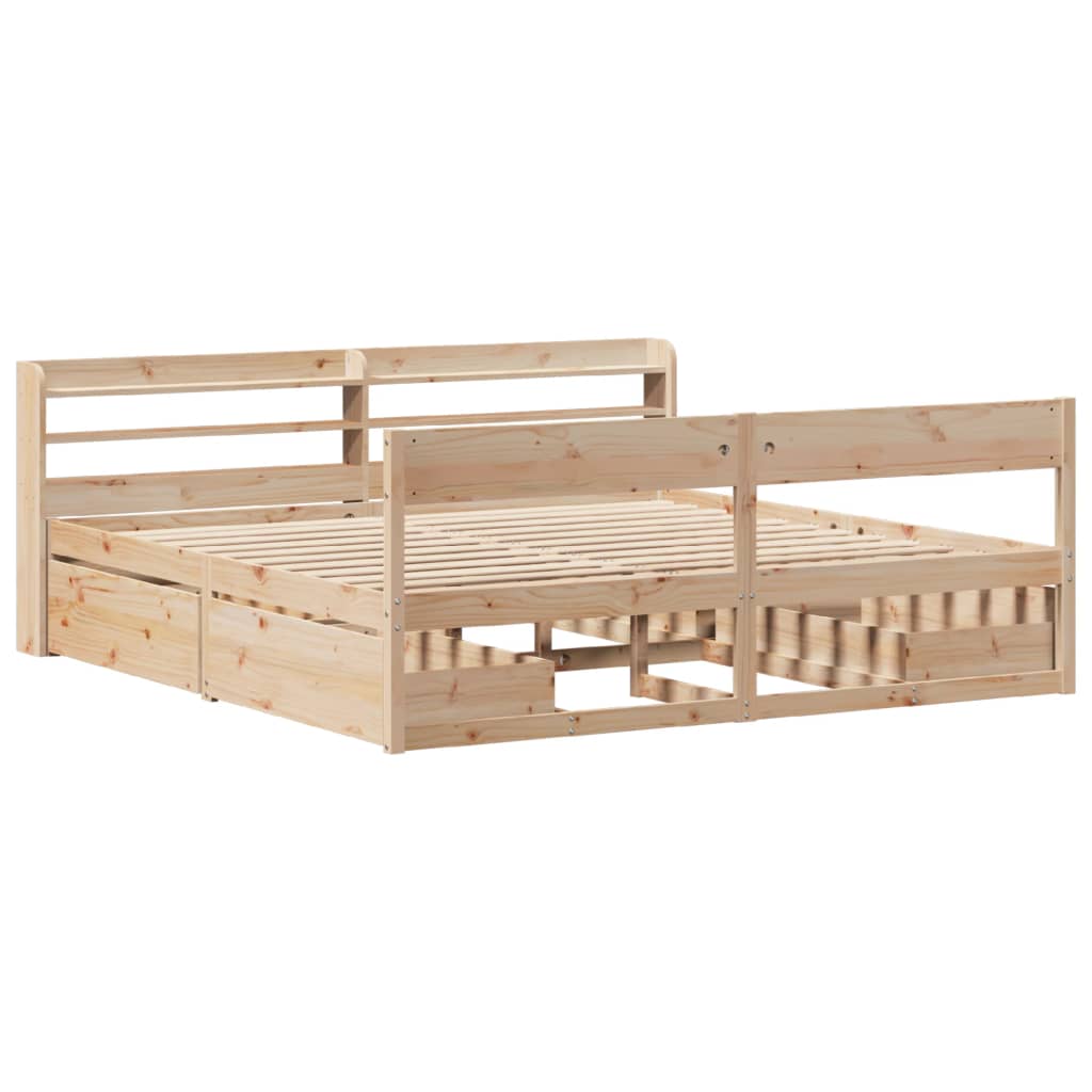 sengeramme uden madras 200x200 cm massivt fyrretræ