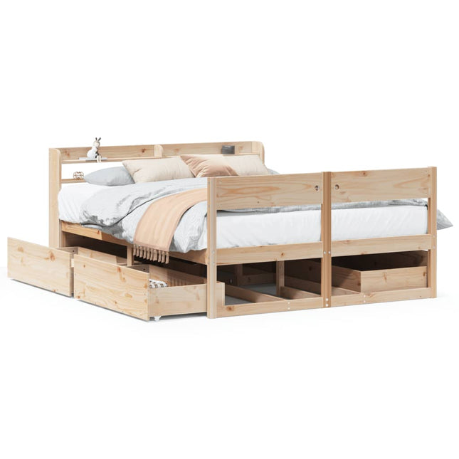 sengeramme uden madras 160x200 cm massivt fyrretræ