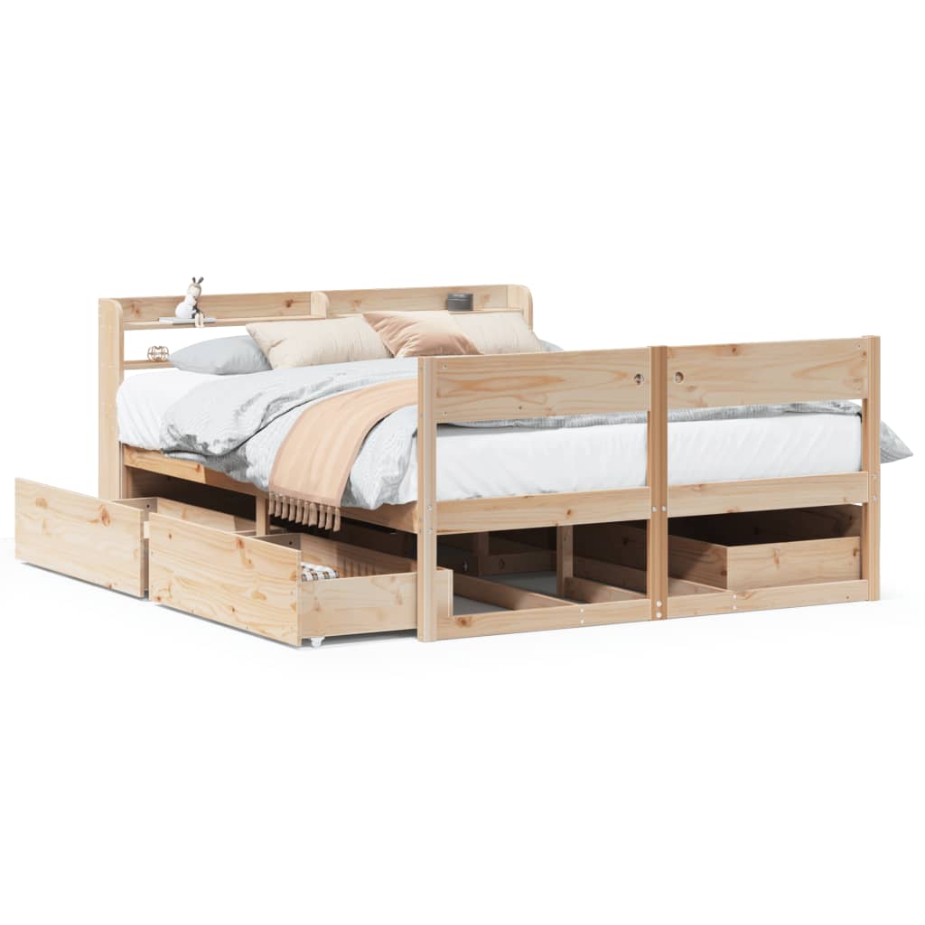 sengeramme uden madras 160x200 cm massivt fyrretræ