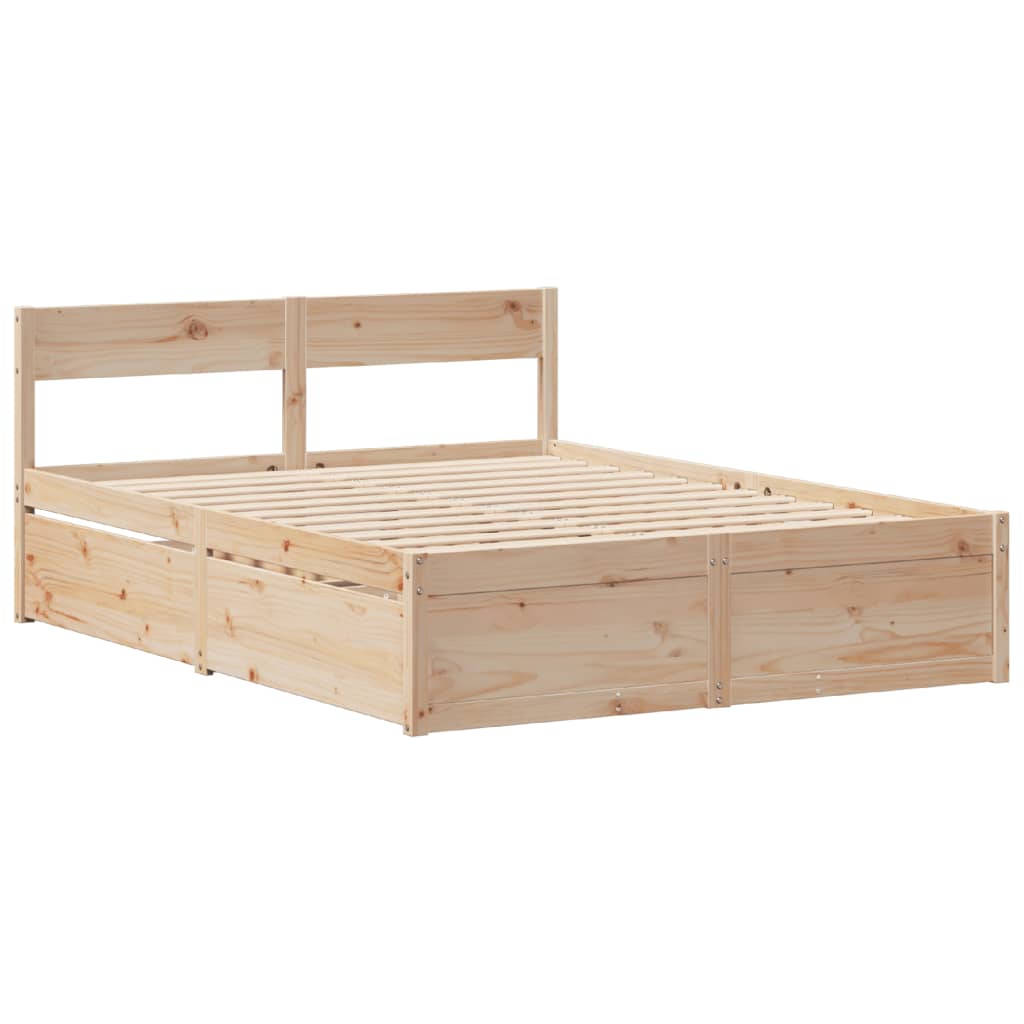 sengeramme uden madras 160x200 cm massivt fyrretræ