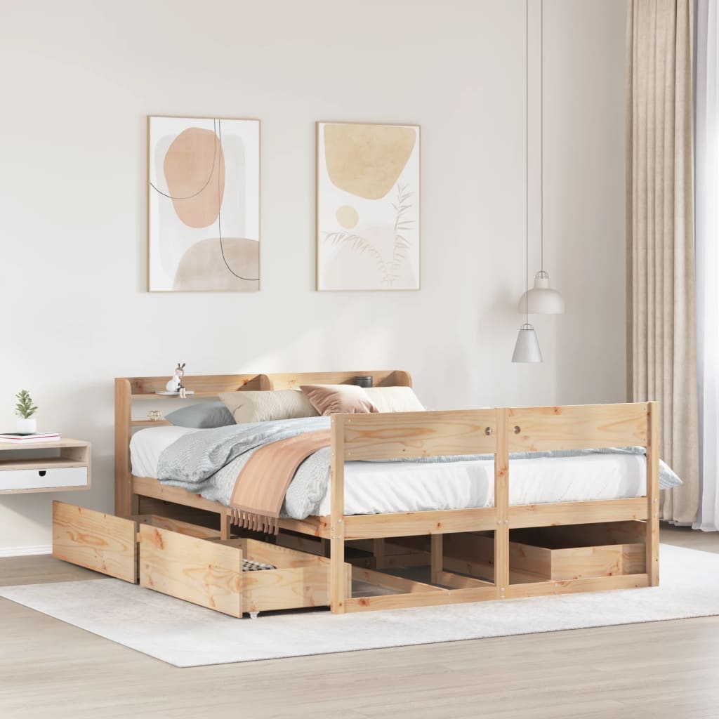 sengeramme uden madras 160x200 cm massivt fyrretræ