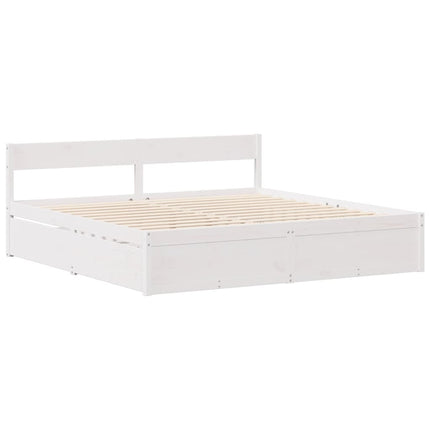 sengeramme uden madras 120x200 cm massivt fyrretræ hvid