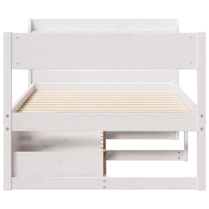 sengeramme uden madras 100x200 cm massivt fyrretræ hvid