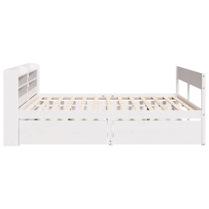sengeramme uden madras 135x190 cm massivt fyrretræ hvid