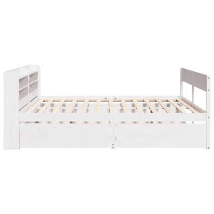 sengeramme uden madras 120x190 cm massivt fyrretræ hvid