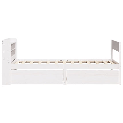 sengeramme uden madras 75x190 cm massivt fyrretræ hvid