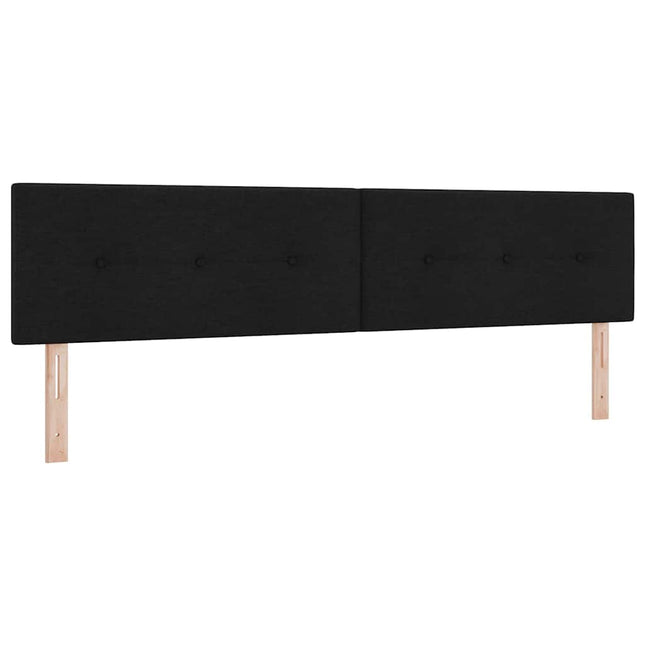 LED sengegavl med LED-lysstrimler Sort 200 cm Stof