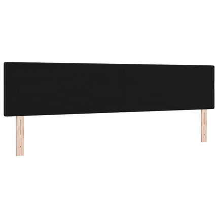 LED sengegavl med LED-lysstrimler Sort 200 cm Stof