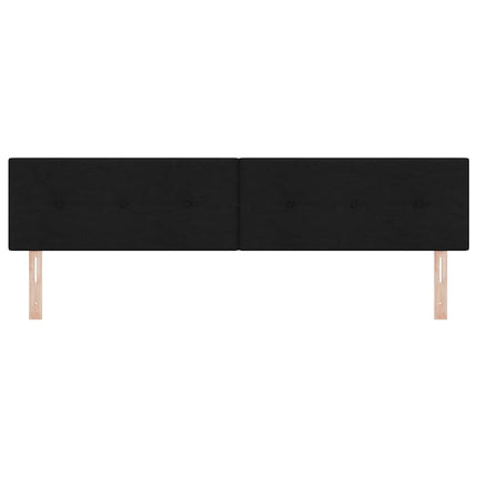 LED sengegavl med LED-lysstrimler Sort 200 cm Stof