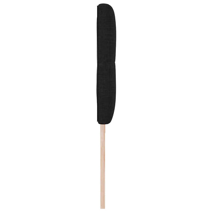 LED sengegavl med LED-lysstrimler Sort 200 cm Stof