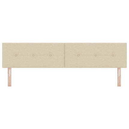 LED sengegavl med LED-lysstrimler Creme 200 cm Stof