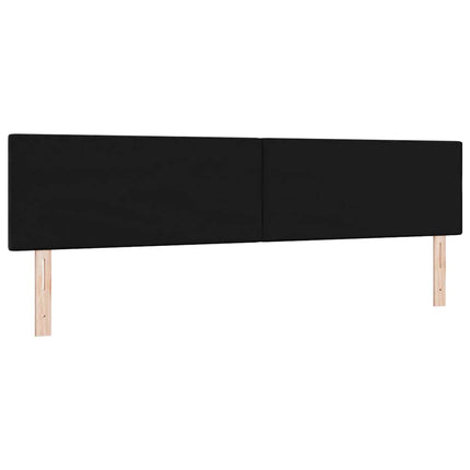 LED sengegavl med LED-lysstrimler Sort 200 cm Fløjl
