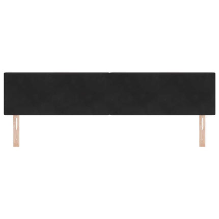 LED sengegavl med LED-lysstrimler Sort 200 cm Fløjl
