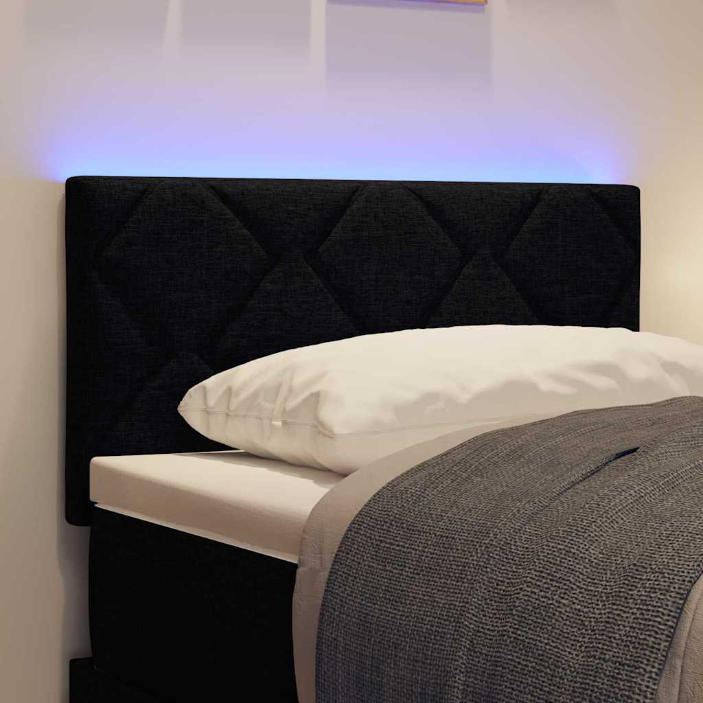 LED sengegavl Sort 80 cm Stof