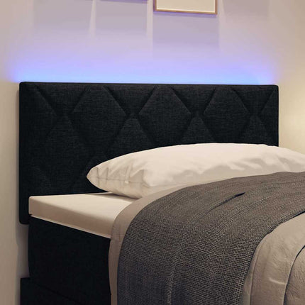 LED sengegavl Sort 90 cm Stof