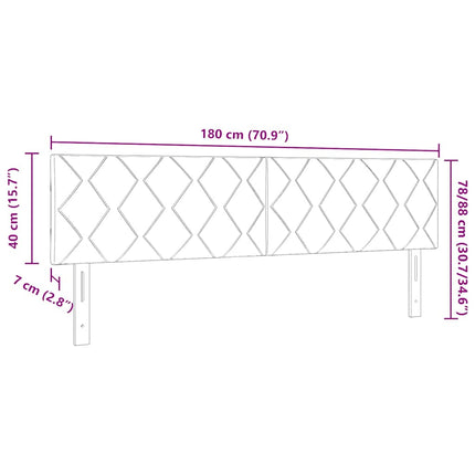 LED sengegavl Lysegrå 180 cm Stof
