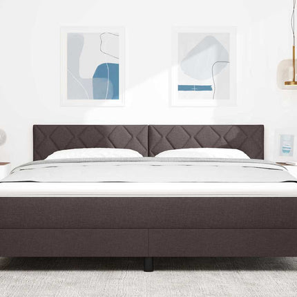 LED sengegavl Brun 180 cm Stof