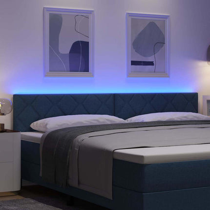 LED sengegavl Blå 200 cm Stof