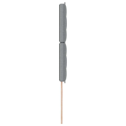 LED sengegavl med LED-lysstrimler Lysegrå 80 cm Stof