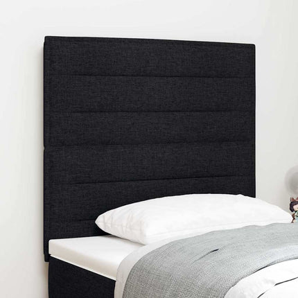 LED sengegavl med LED-lysstrimler Sort 80 cm Stof
