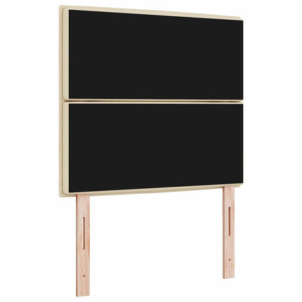 LED sengegavl med LED-lysstrimler Creme 80 cm Stof