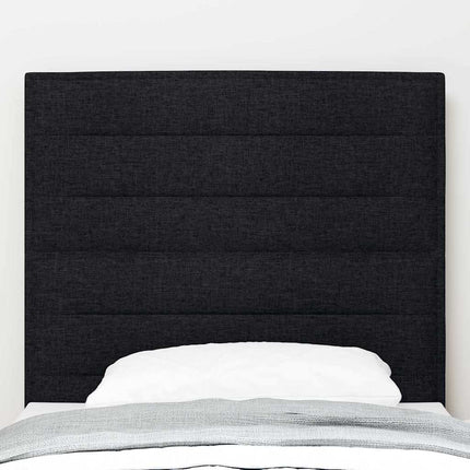 LED sengegavl med LED-lysstrimler Sort 90 cm Stof