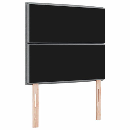 LED sengegavl med LED-lysstrimler Lysegrå 100 cm Stof