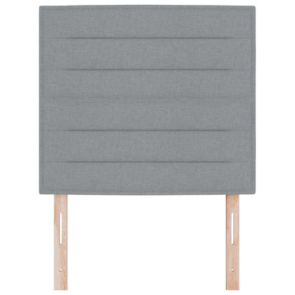 LED sengegavl med LED-lysstrimler Lysegrå 100 cm Stof