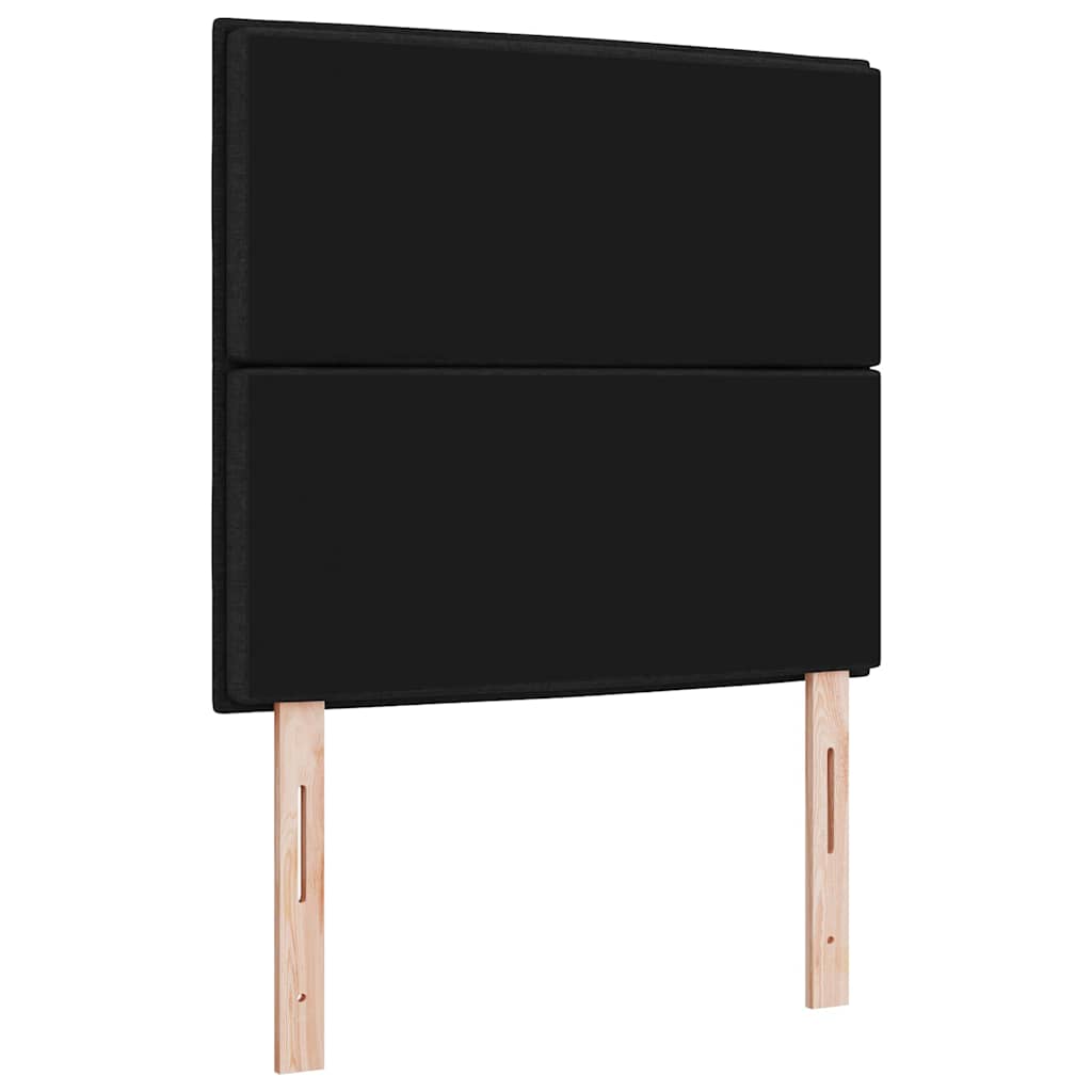 LED sengegavl med LED-lysstrimler Sort 100 cm Stof