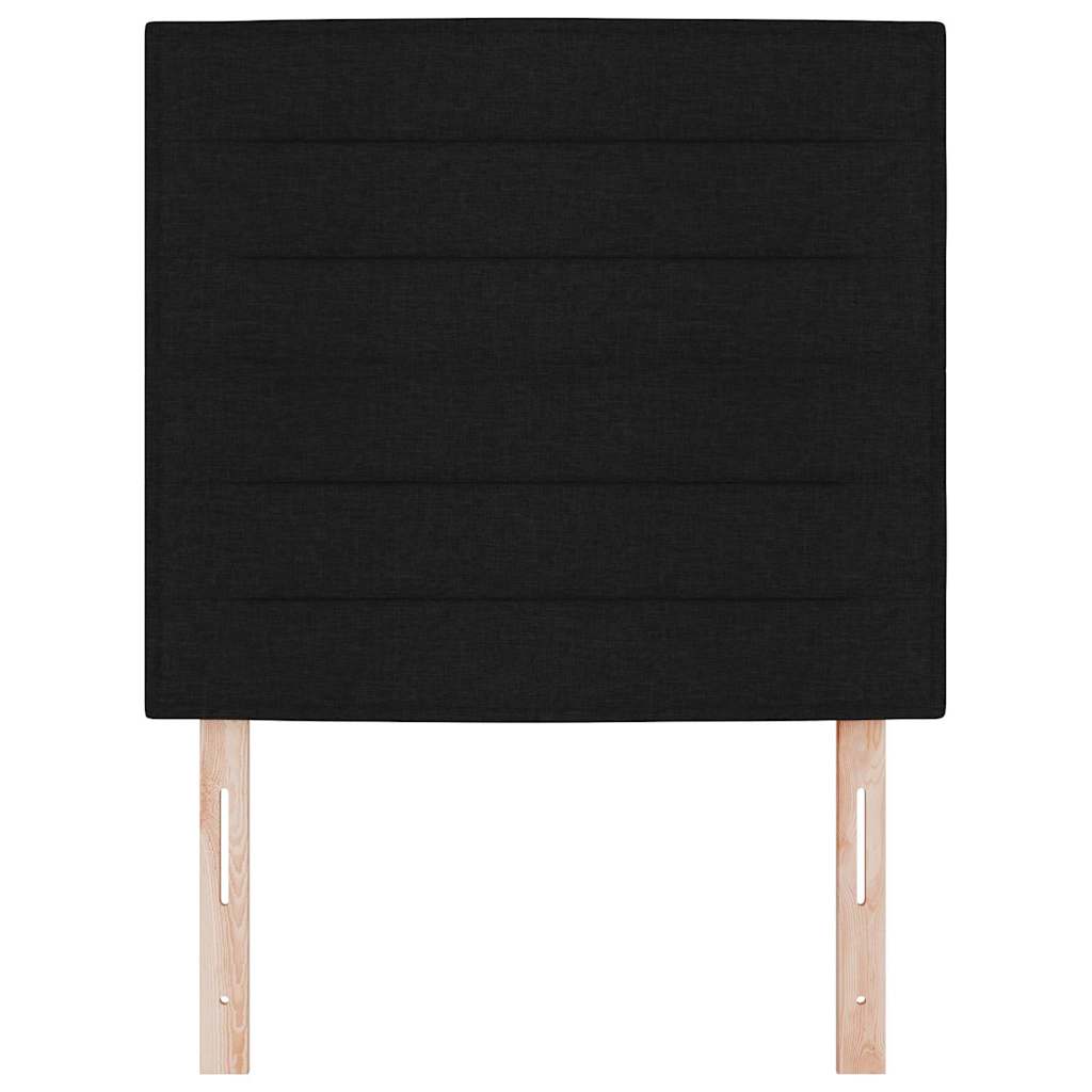 LED sengegavl med LED-lysstrimler Sort 100 cm Stof
