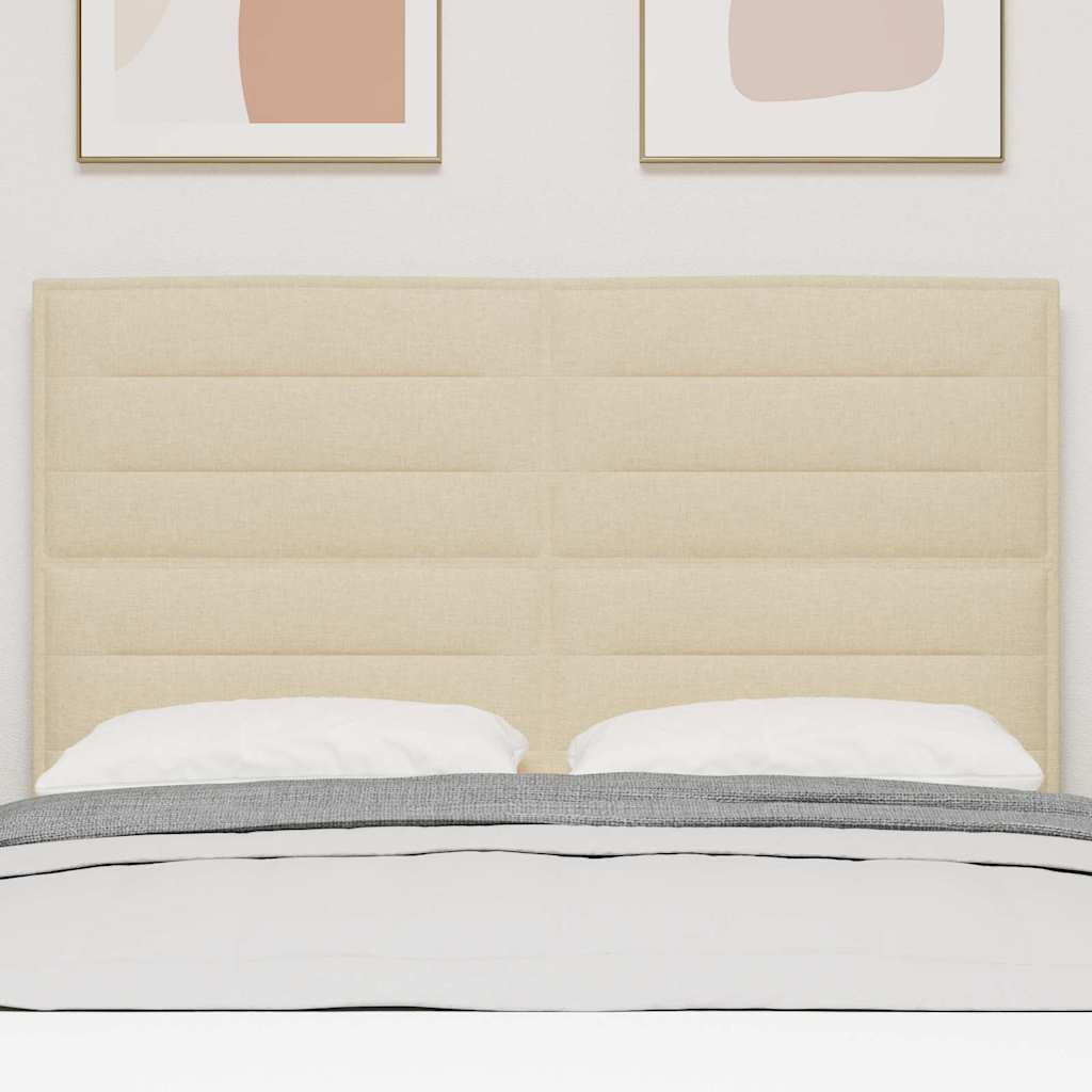 LED sengegavl med LED-lysstrimler Creme 144 cm Stof