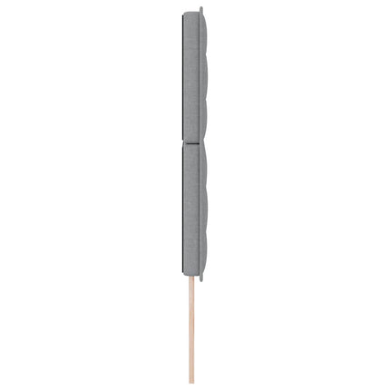 LED sengegavl med LED-lysstrimler Lysegrå 160 cm Stof