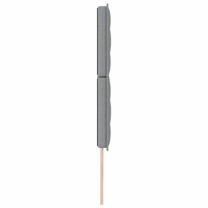 LED sengegavl med LED-lysstrimler Lysegrå 180 cm Stof