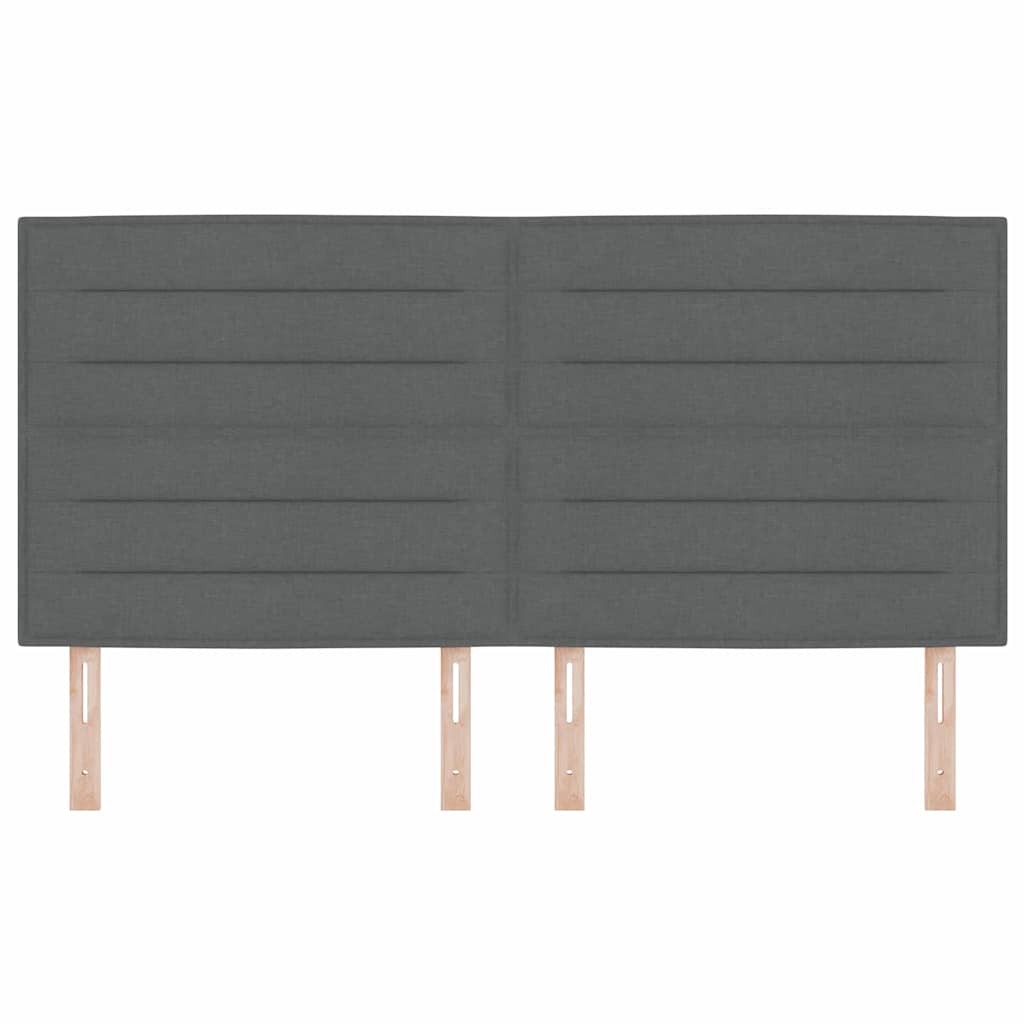 LED sengegavl med LED -strimmellys Mørkegrå 180 cm Polyester