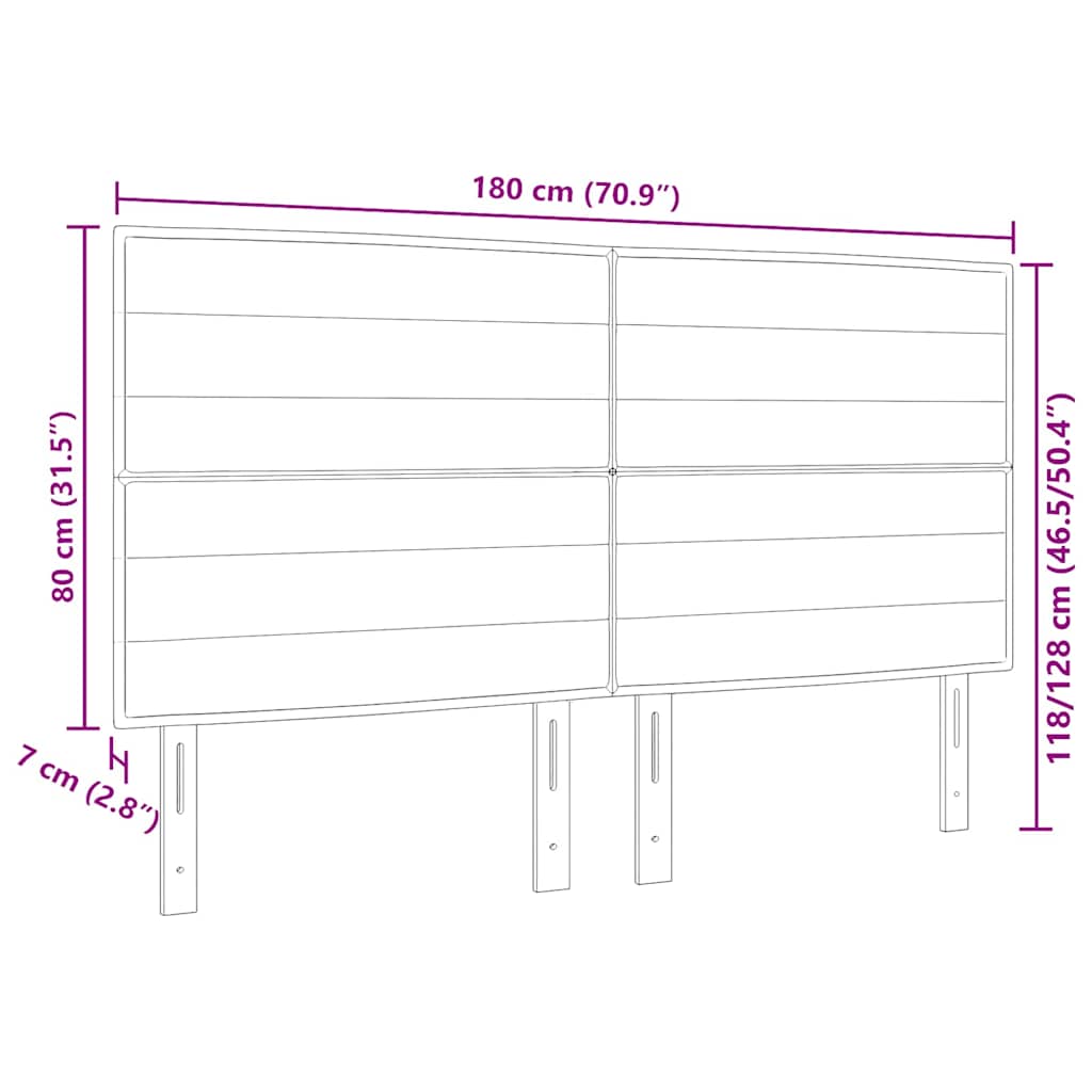 LED sengegavl med LED -strimmellys Mørkegrå 180 cm Polyester