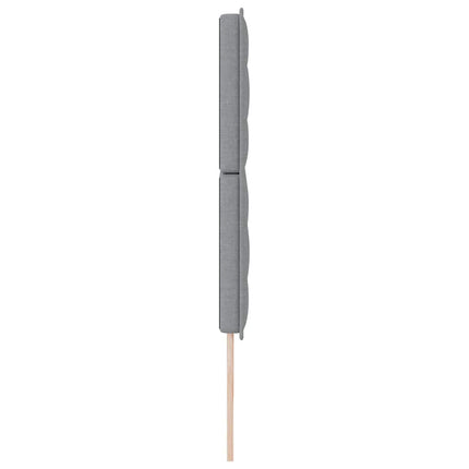 LED sengegavl med LED-lysstrimler Lysegrå 200 cm Stof