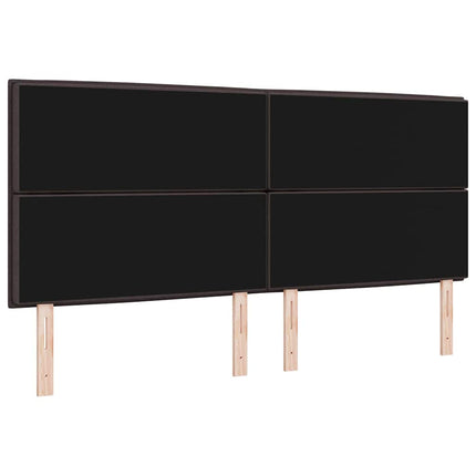 LED sengegavl med LED-lysstrimler Mørk Brun 200 cm Stof