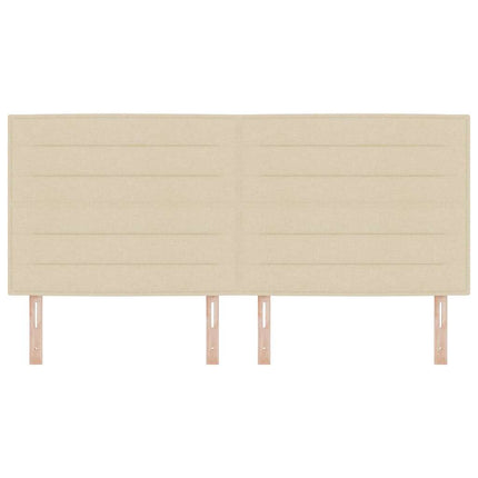 LED sengegavl med LED-lysstrimler Creme 200 cm Stof