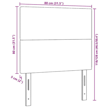 LED sengegavl med LED-lysstrimler Grågrøn 80 cm Velourstof
