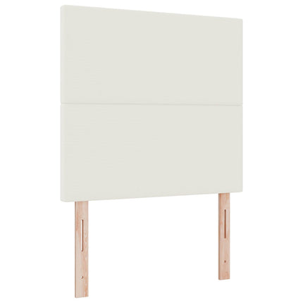 LED sengegavl med LED-lysstrimler Creme 90 cm Velourstof