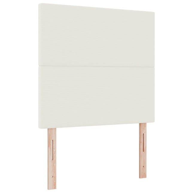 LED sengegavl med LED-lysstrimler Creme 90 cm Velourstof