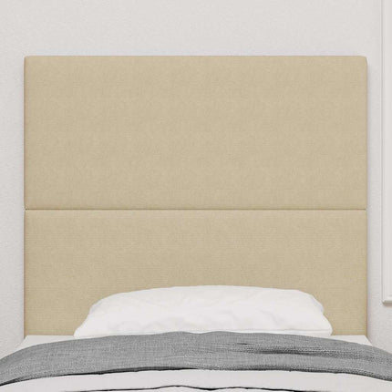 LED sengegavl med LED-lysstrimler Grågrøn 90 cm Velourstof