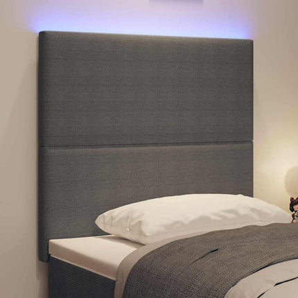 LED sengegavl med LED-lysstrimler Lysegrå 100 cm Velourstof