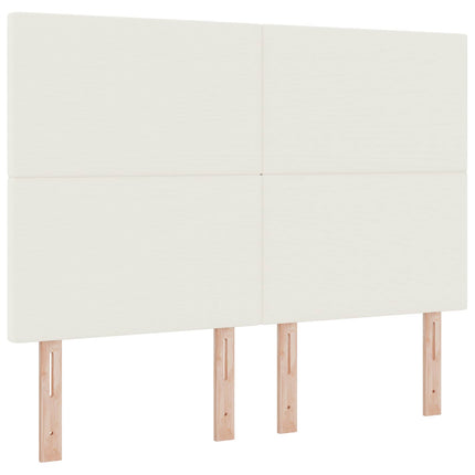 LED sengegavl med LED-lysstrimler Creme 144 cm Velourstof
