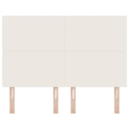 LED sengegavl med LED-lysstrimler Creme 144 cm Velourstof