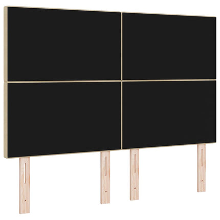 LED sengegavl med LED-lysstrimler Grågrøn 160 cm Velourstof