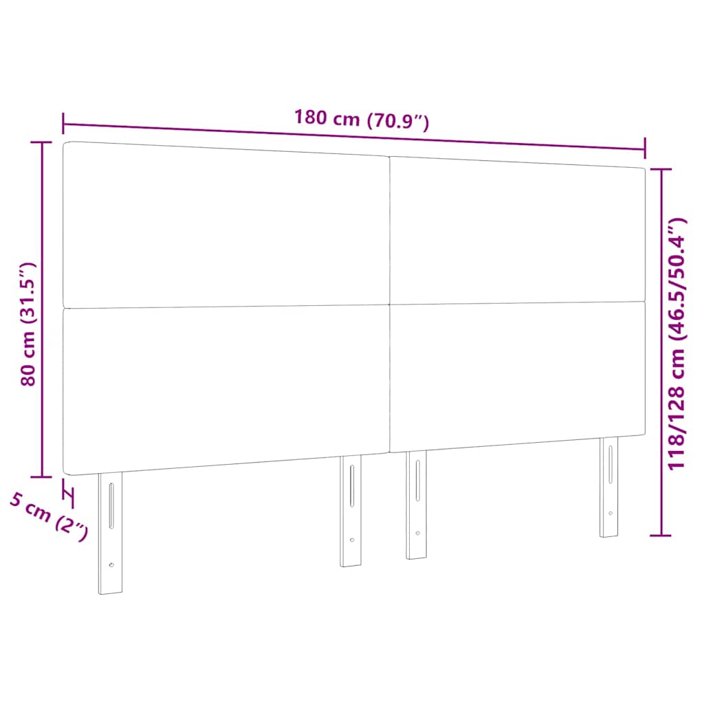 LED sengegavl med LED -strimmellys Grågrøn 180 cm Polyester