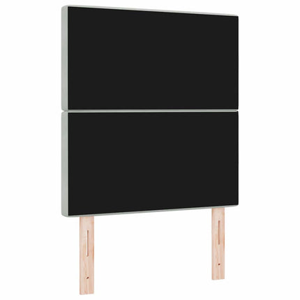 LED sengegavl med LED-lysstrimler Lysegrå 80 cm Fløjl
